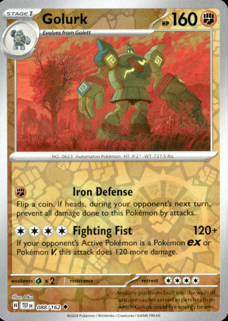 Golurk Reverse Holo Uncommon SV05: Temporal Forces 088/162 NM