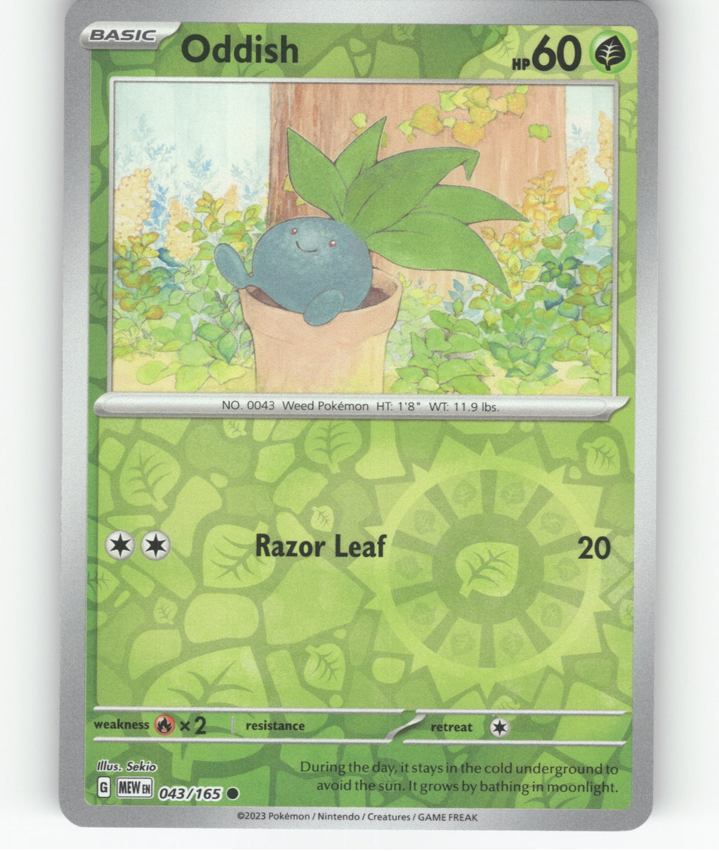 Oddish Reverse Holo Common SV: Scarlet & Violet 151 043/165 NM