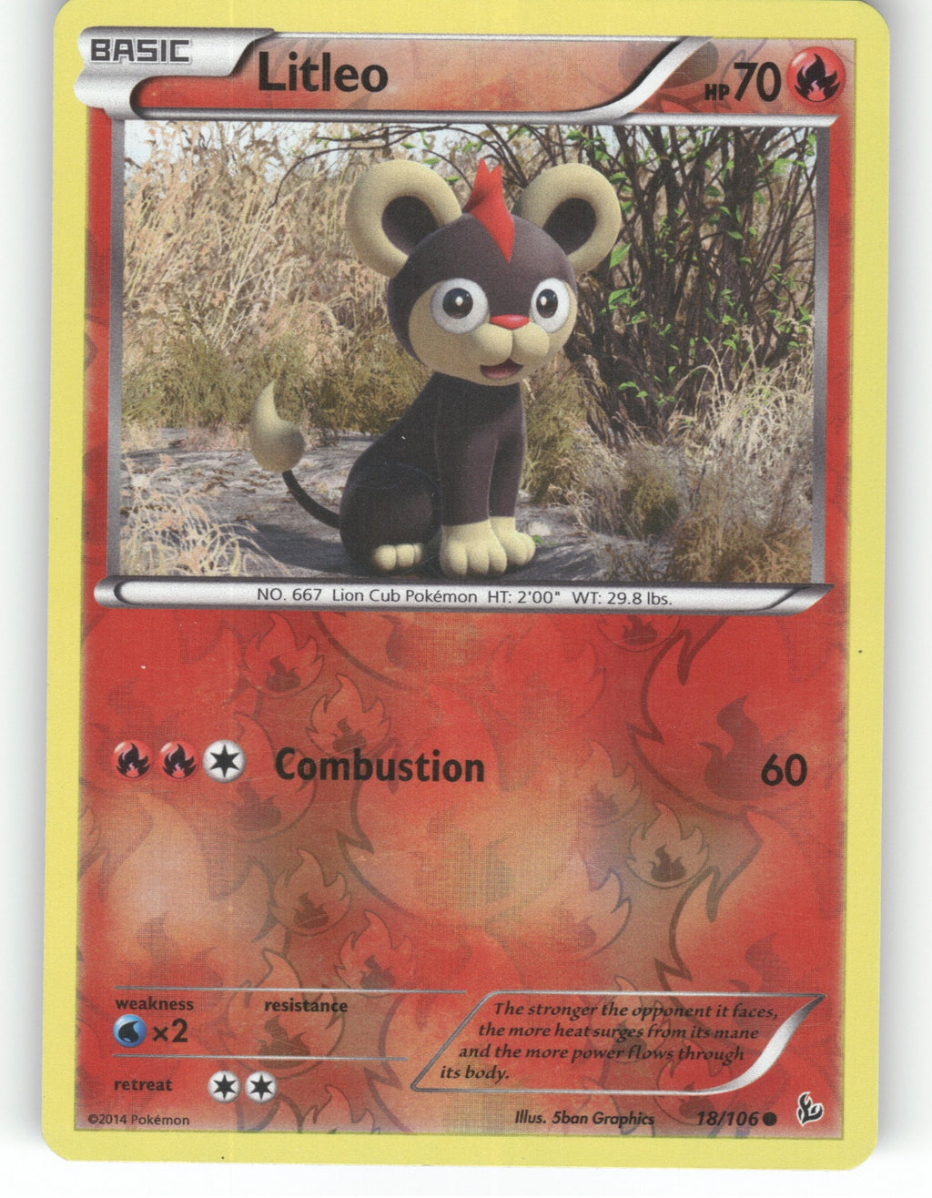 Litleo (18) Reverse Holo Common XY - Flashfire 18/106 NM
