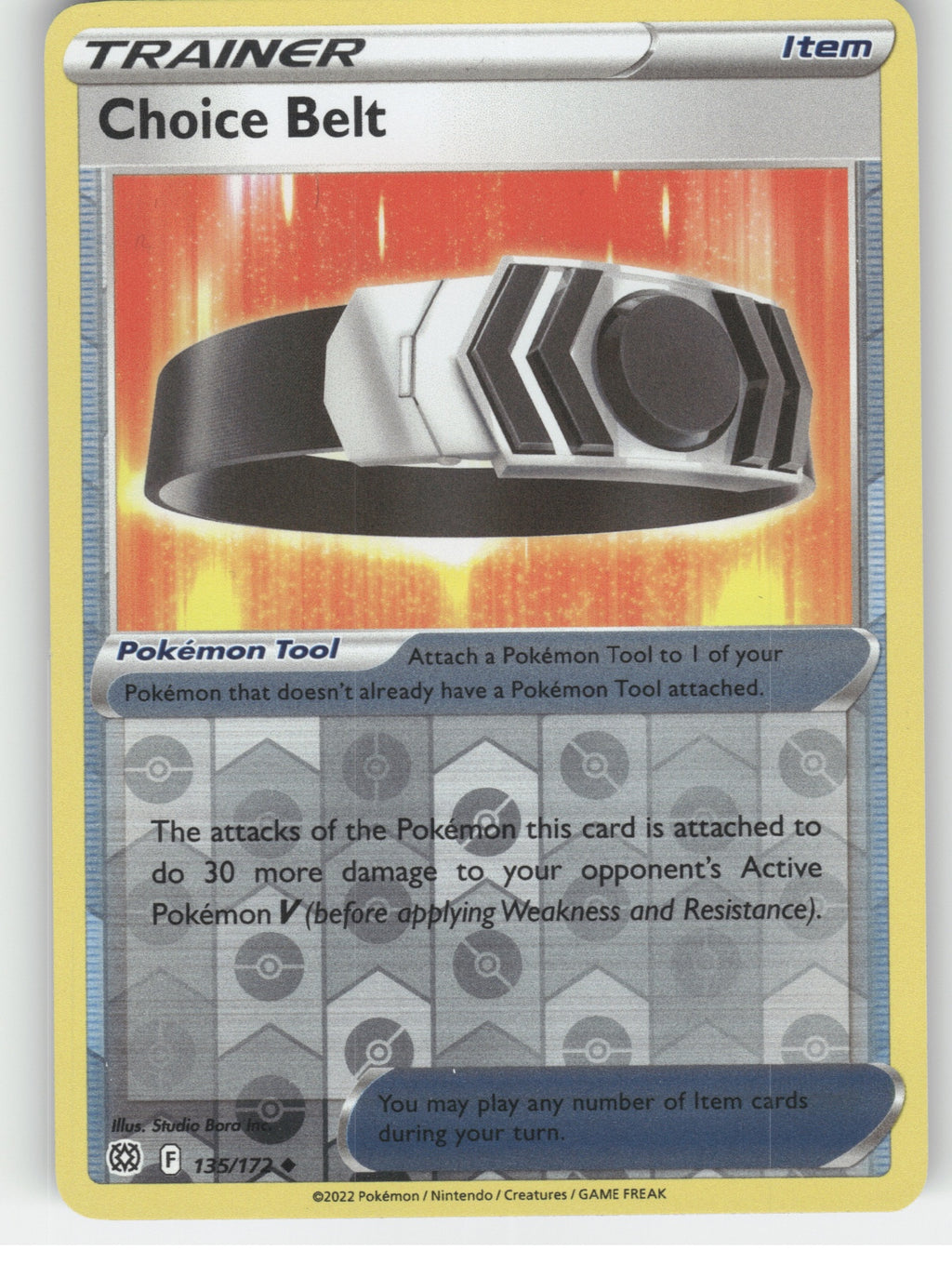 Choice Belt Reverse Holo Uncommon SWSH09: Brilliant Stars 135/172 NM