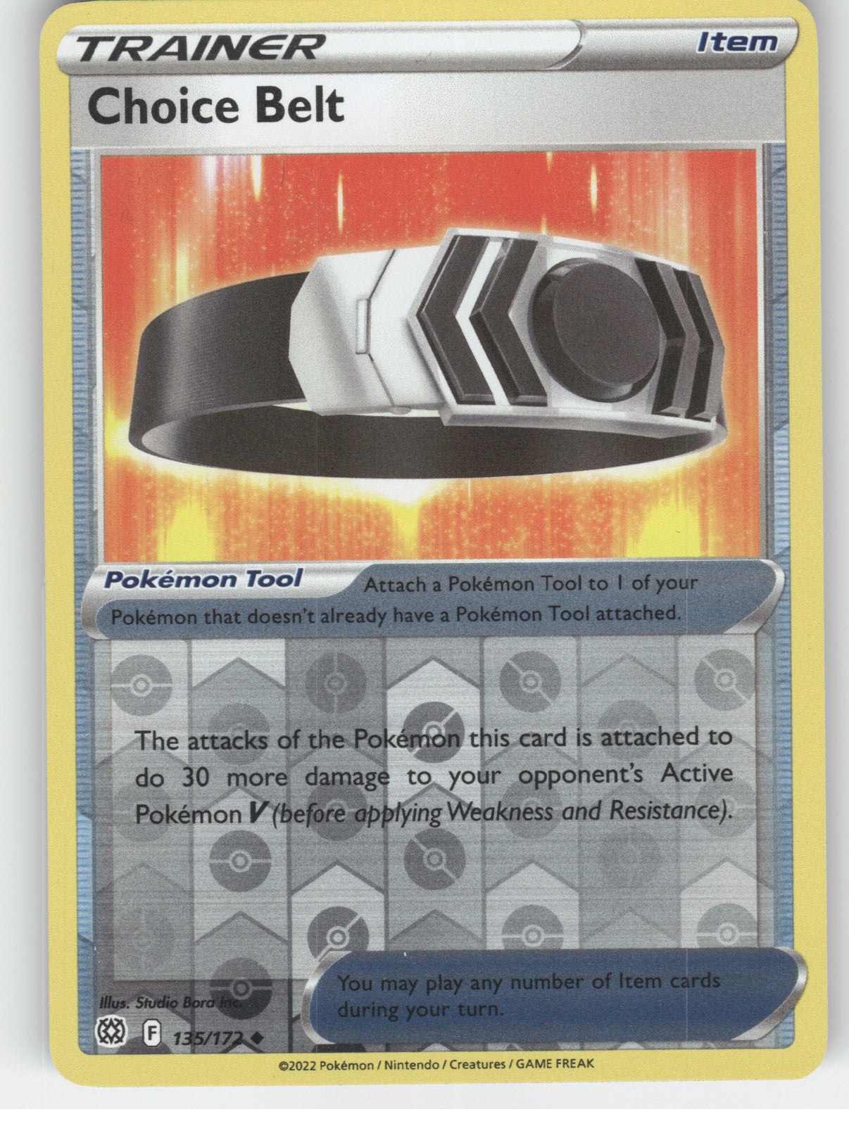 Choice Belt Reverse Holo Uncommon SWSH09: Brilliant Stars 135/172 NM