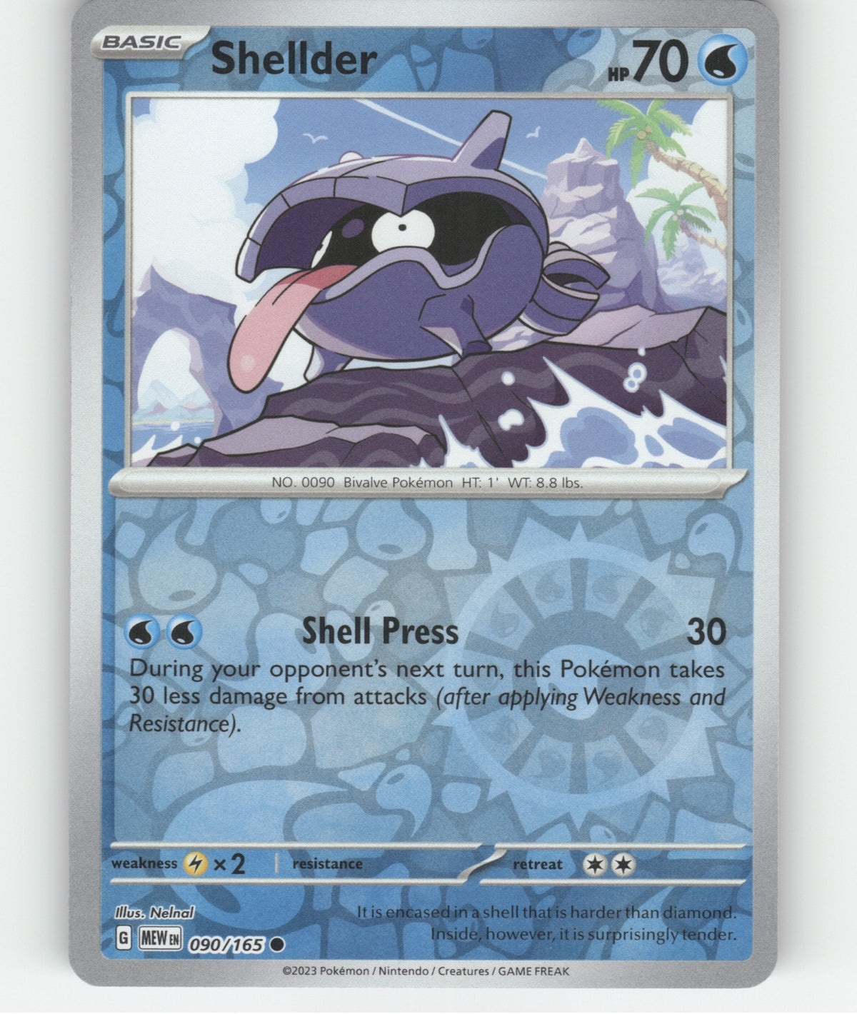 Shellder Reverse Holo Common SV: Scarlet & Violet 151 090/165 NM