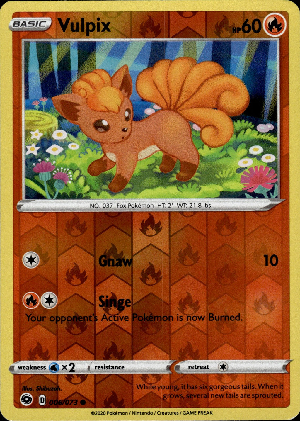 Vulpix Reverse Holo Common Champion's Path 06/73 NM