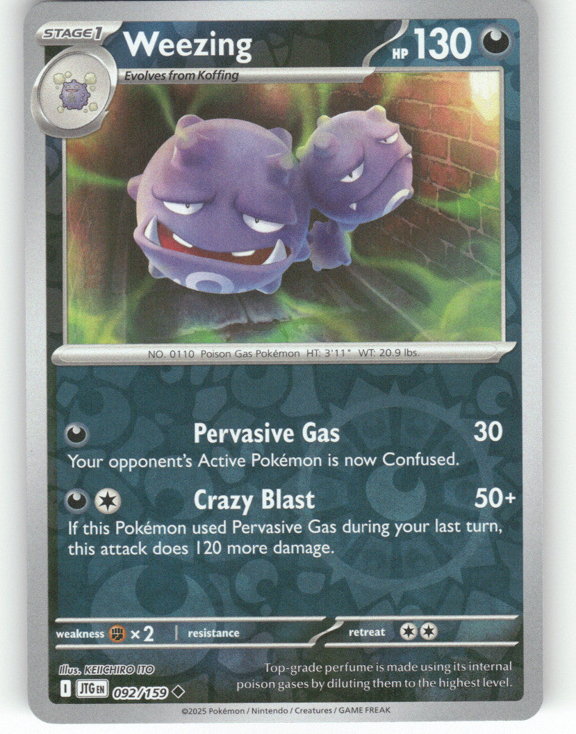 Weezing Reverse Holo Uncommon SV09: Journey Together 092/159 NM