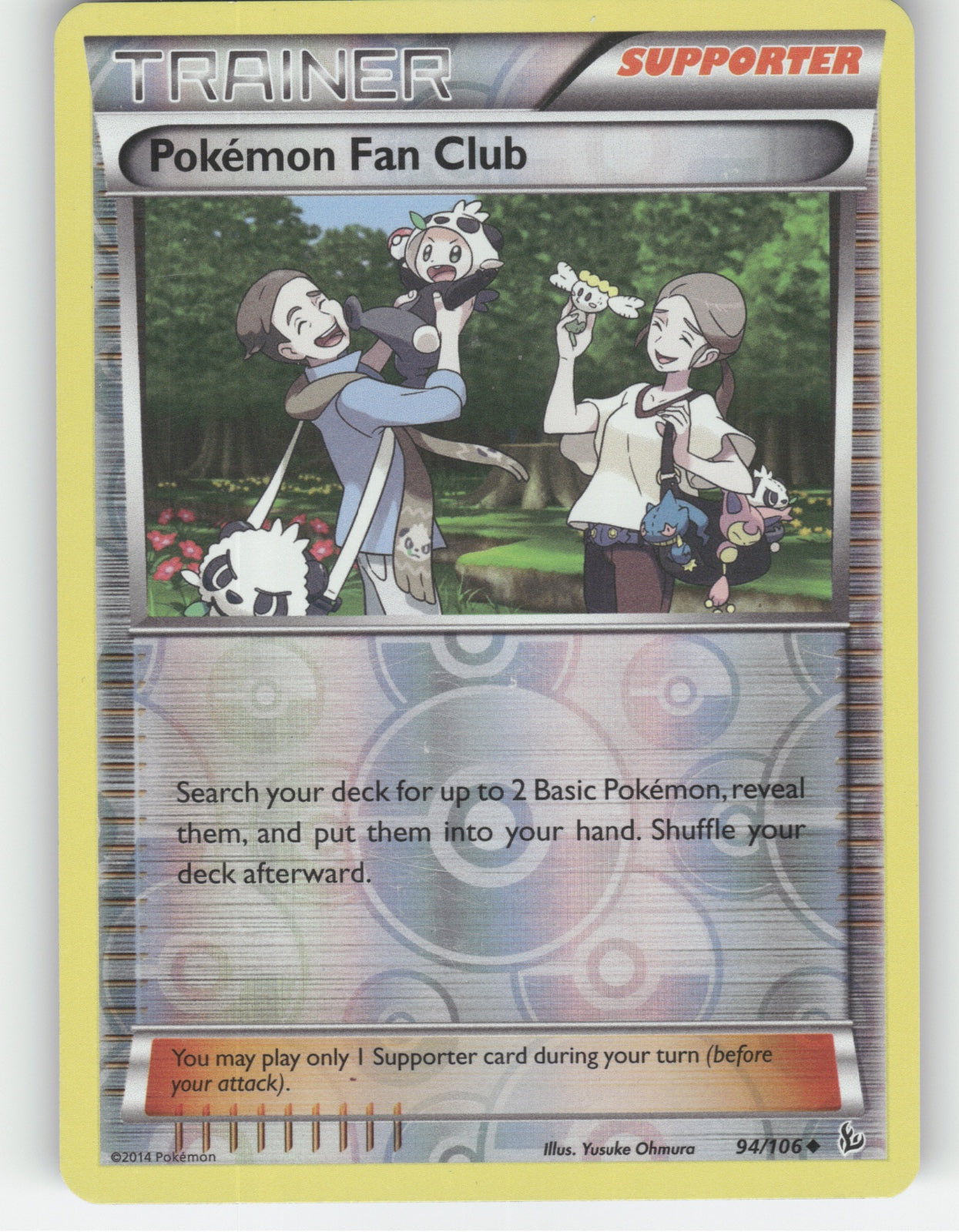 Pokemon Fan Club Reverse Holo Uncommon XY - Flashfire 94/106 NM
