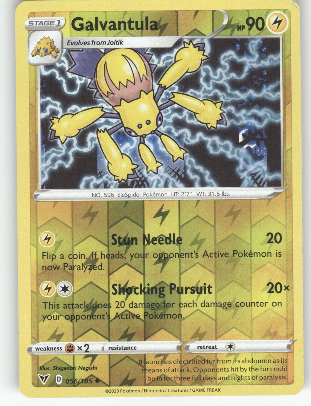 Galvantula Reverse Holo Uncommon SWSH04: Vivid Voltage 056/185 NM