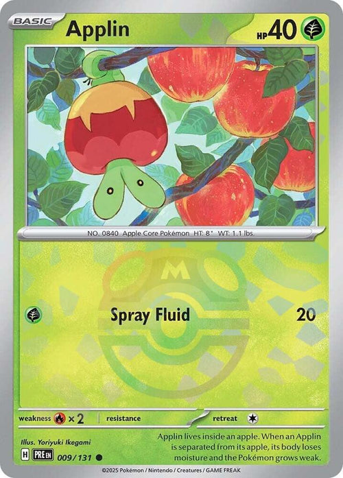 Applin (Master Ball Pattern) Holo Common SV: Prismatic Evolutions 009/131 NM