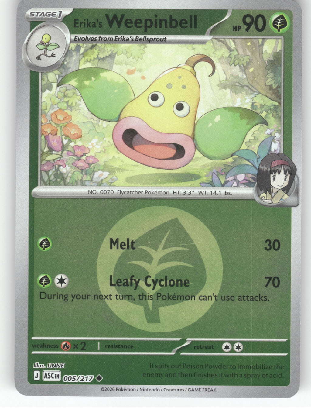 Erika's Weepinbell (Energy Symbol Pattern) Reverse Holo Uncommon ME: Ascended He