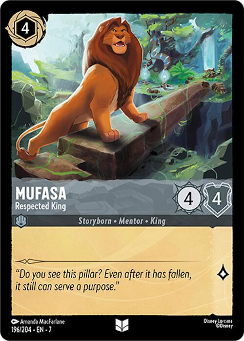 Mufasa - Respected King Uncommon Archazia's Island 196/204 NM