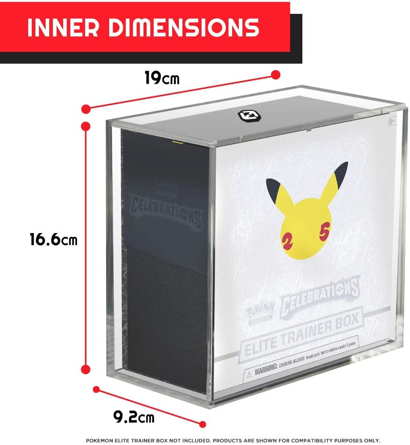 Pokemon ETB Elite Trainer Box w/ Sliding Lid Anti-UV - EVORETRO Acrylic Protector 4.0MM