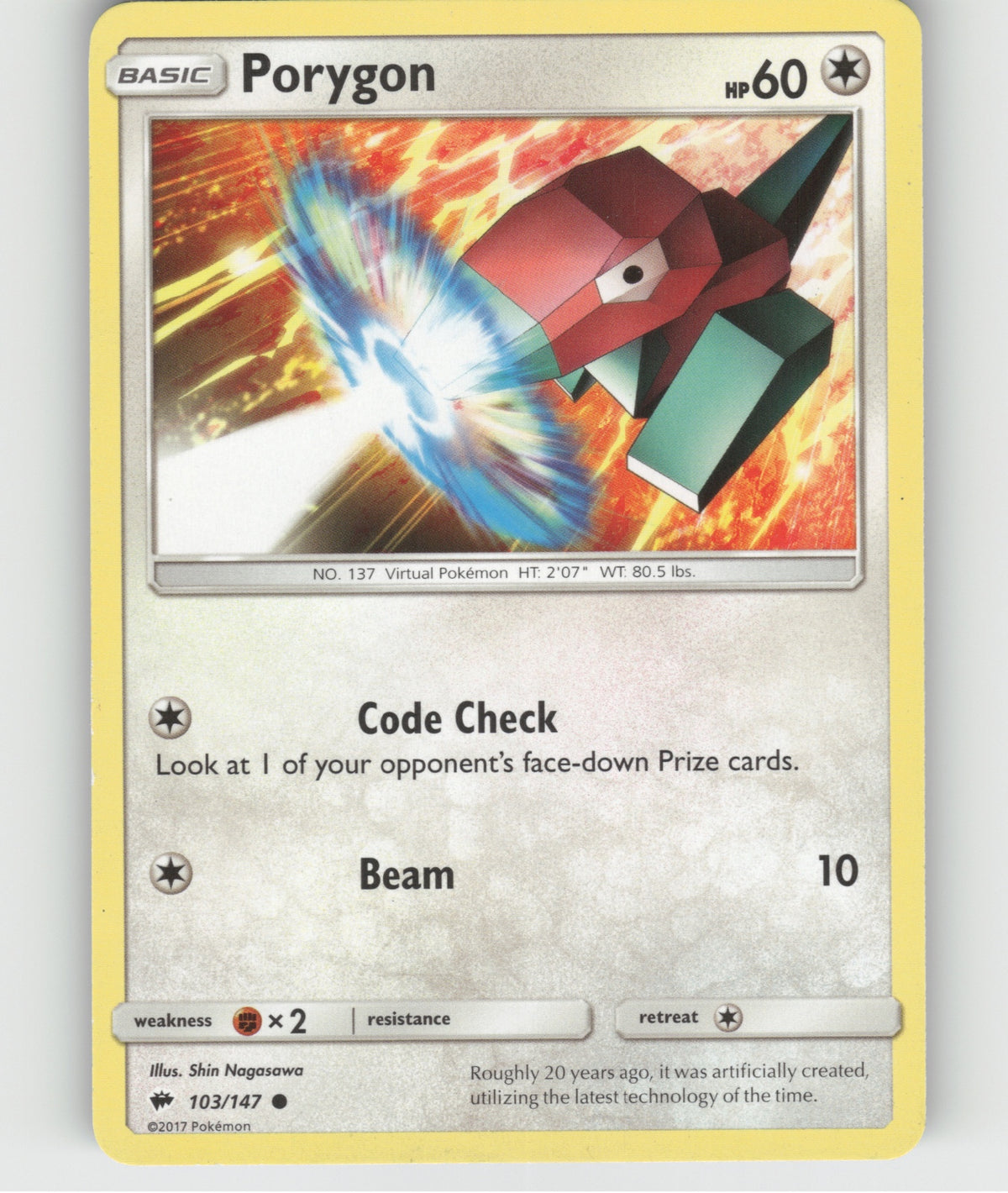 Porygon Common SM - Burning Shadows 103/147 NM