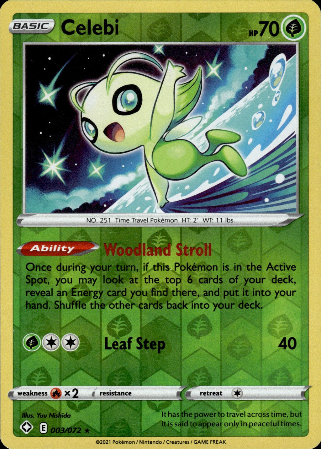 Celebi Reverse Holo Rare Shining Fates 003/072 NM