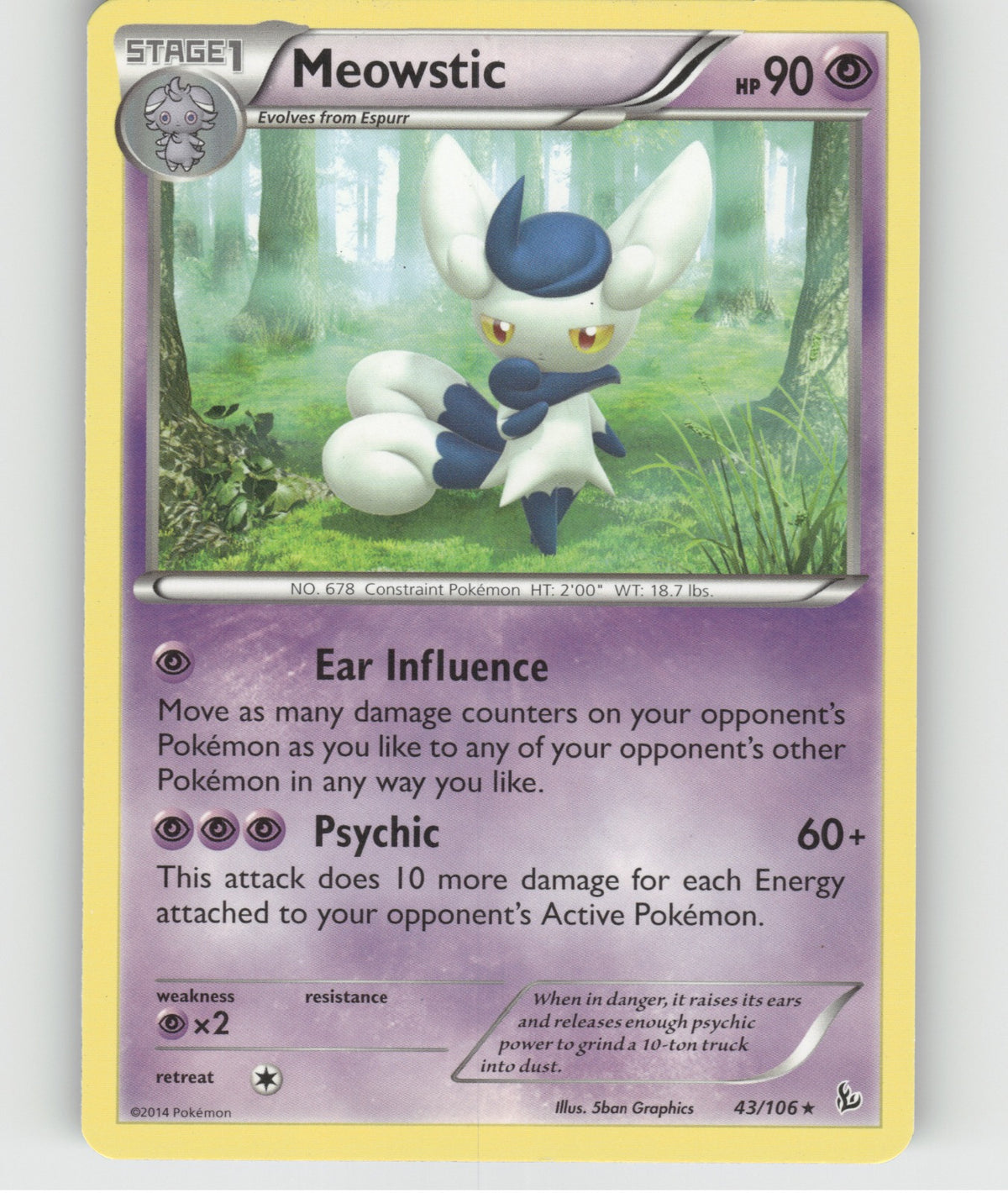 Meowstic Rare XY - Flashfire 43/106 NM