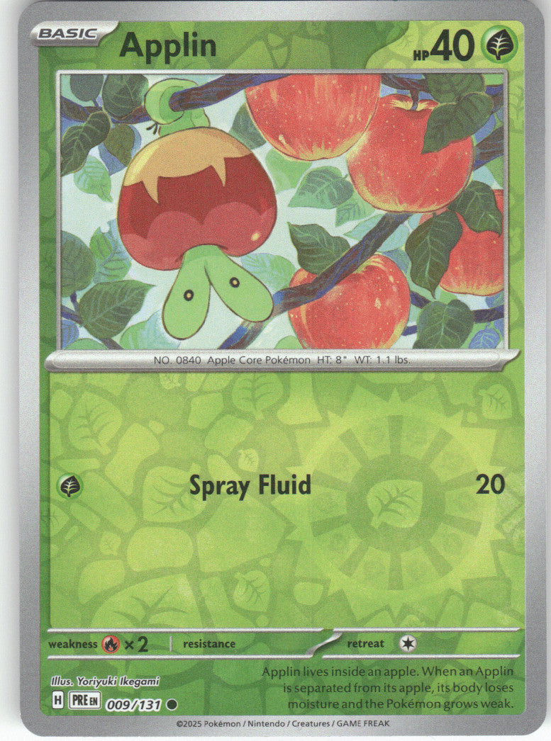 Applin Reverse Holo Common SV: Prismatic Evolutions 009/131 NM