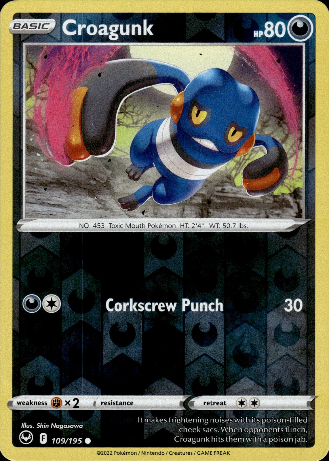 Croagunk Reverse Holo Common SWSH12: Silver Tempest 109/195 NM