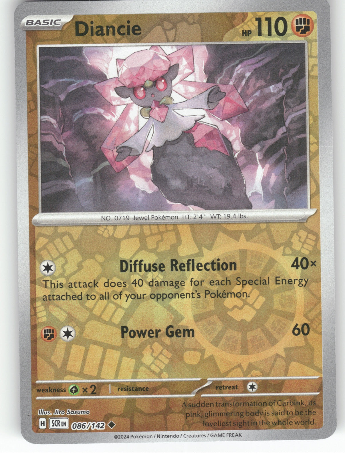 Diancie Reverse Holo Uncommon SV07: Stellar Crown 086/142 NM