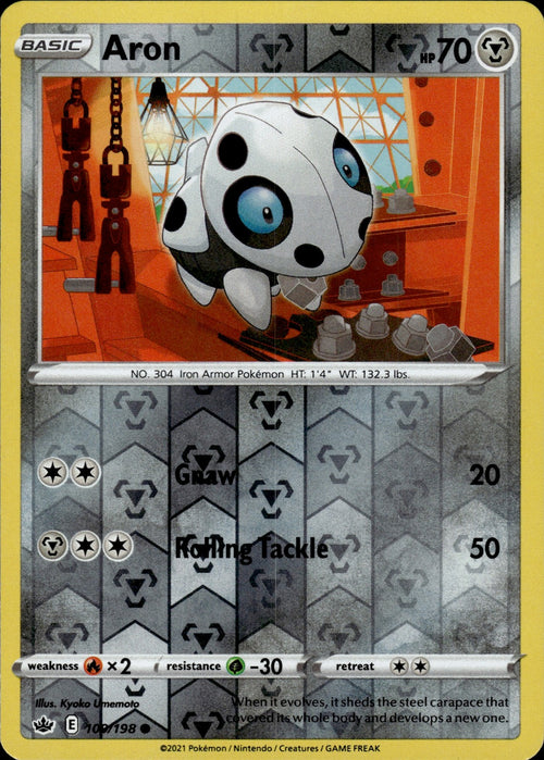 Aron Reverse Holo Common SWSH06: Chilling Reign 109/198 NM