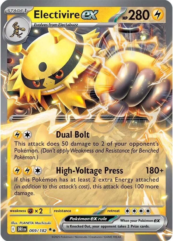 Electivire ex Holo Double Rare SV10: Destined Rivals 069/182 NM
