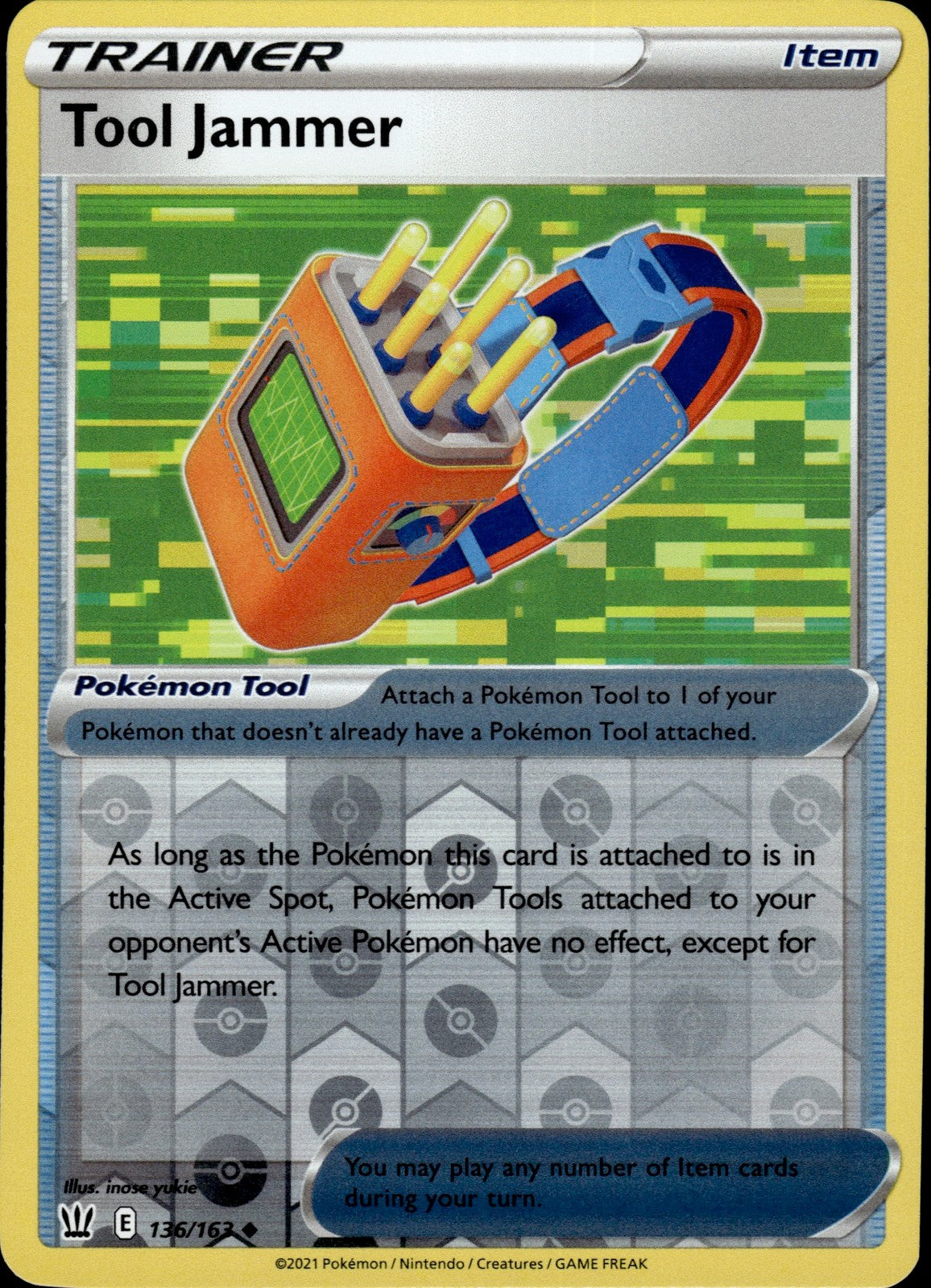 Tool Jammer Reverse Holo Uncommon SWSH05: Battle Styles 136/163 NM