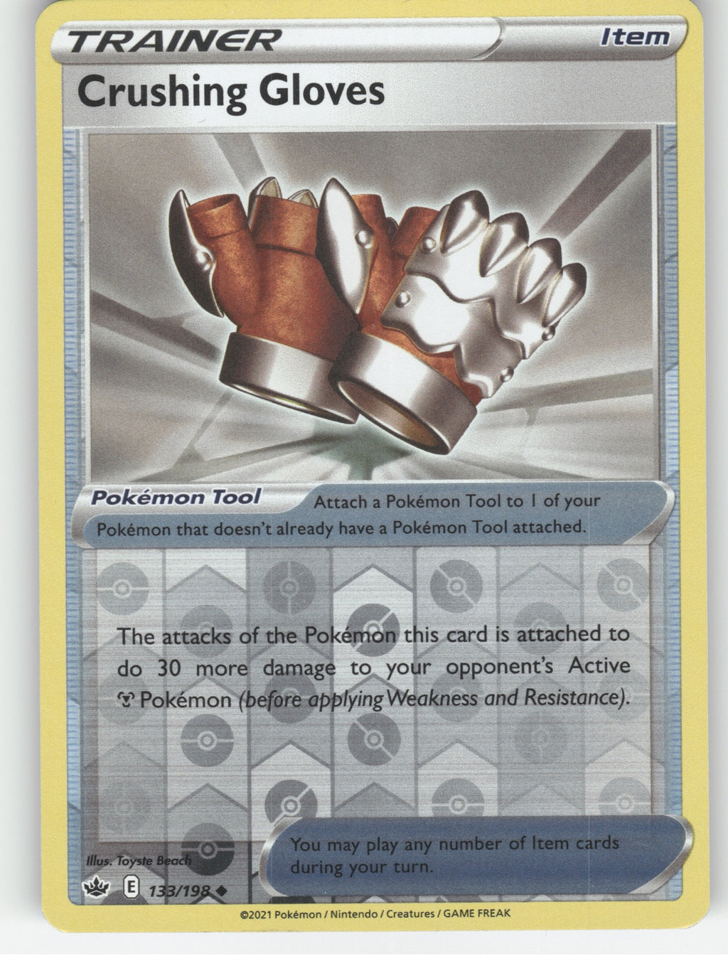 Crushing Gloves Reverse Holo Uncommon SWSH06: Chilling Reign 133/198 NM