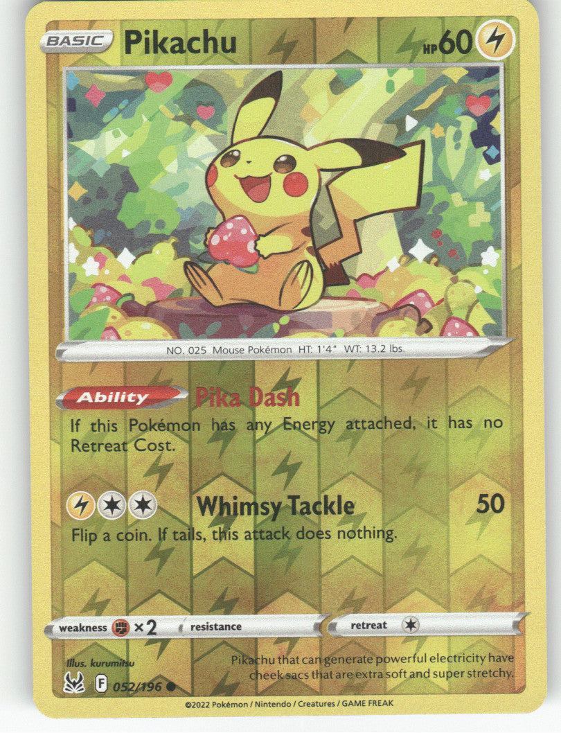 Pikachu Reverse Holo Common SWSH11: Lost Origin 052/196 NM