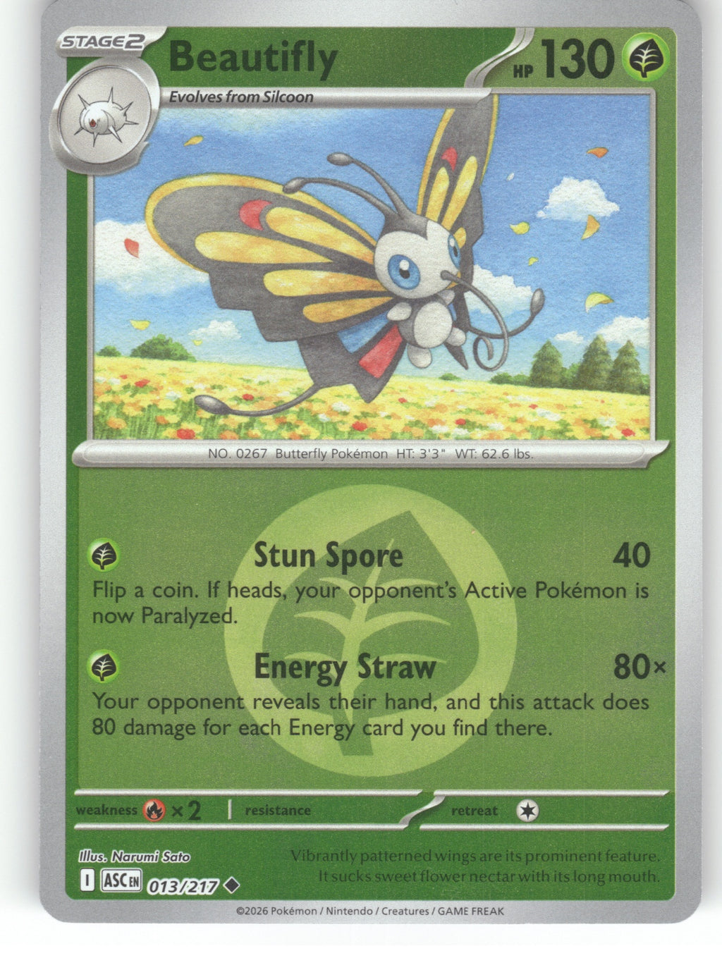 Beautifly - (Energy Symbol Pattern) Reverse Holo Uncommon ME: Ascended Heroes 01