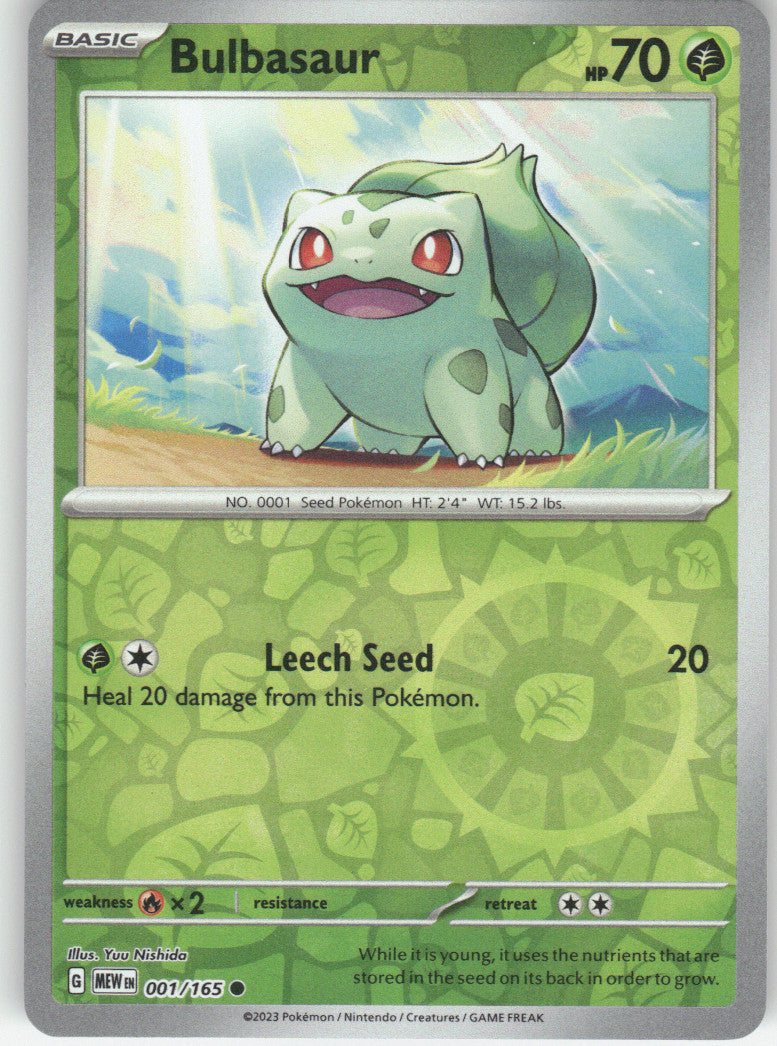 Bulbasaur Reverse Holo Common SV: Scarlet & Violet 151 001/165 NM