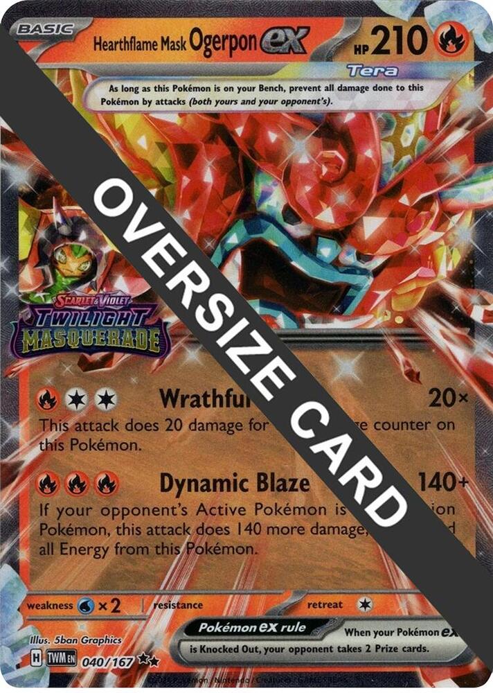 Hearthflame Mask Ogerpon ex Holo Double Rare Jumbo Cards 040/167 NM