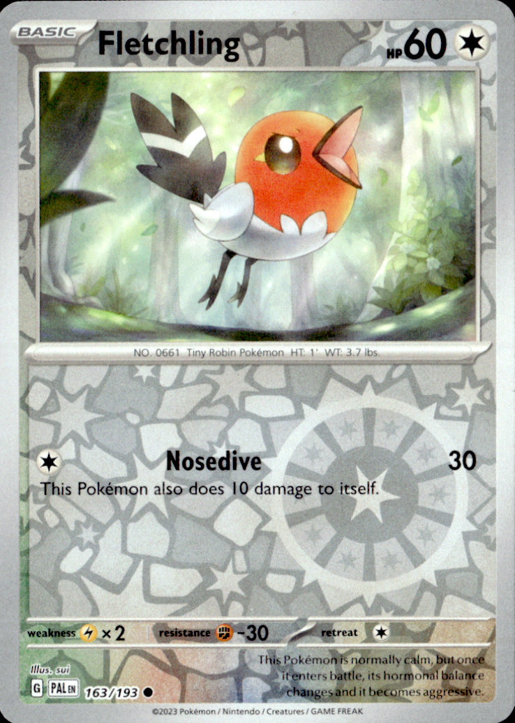Fletchling Reverse Holo Common SV02: Paldea Evolved 163/193 NM