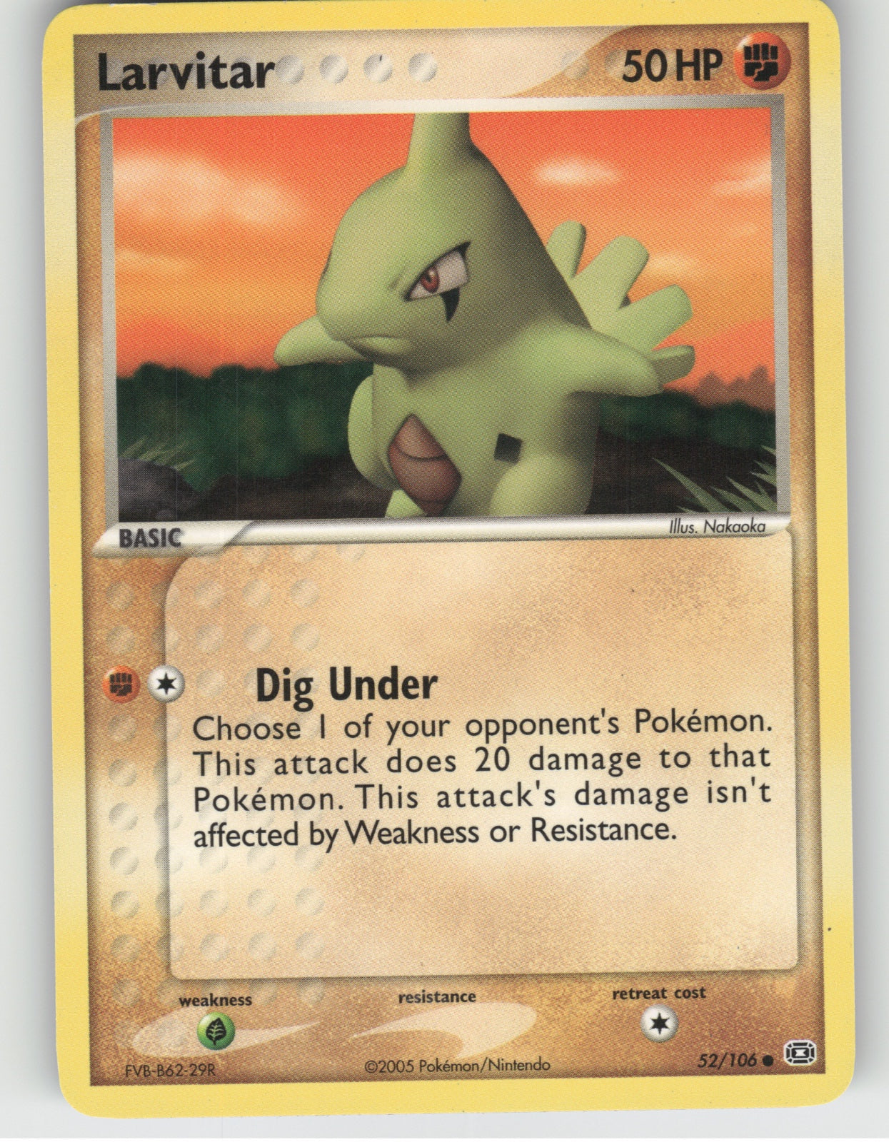 Larvitar Common EX Emerald 52/106 NM