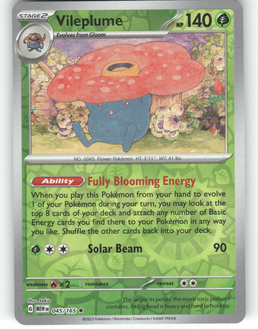 Vileplume Reverse Holo Rare SV: Scarlet & Violet 151 045/165 NM