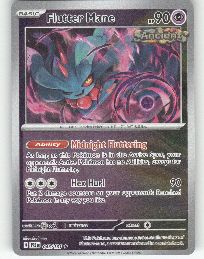 Flutter Mane Reverse Holo Rare SV: Prismatic Evolutions 043/131 NM
