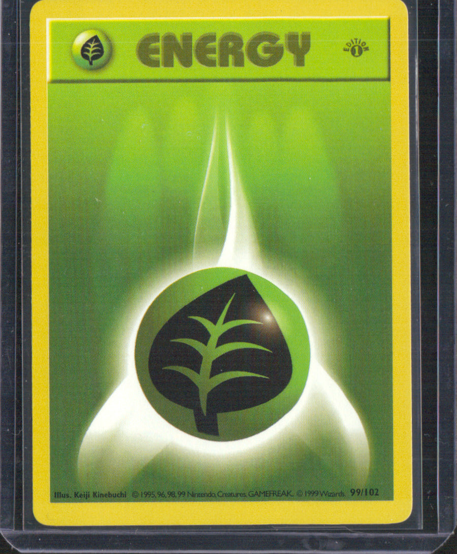 Grass Energy 1st Edition Common Base Set (Shadowless) 099/102 NM