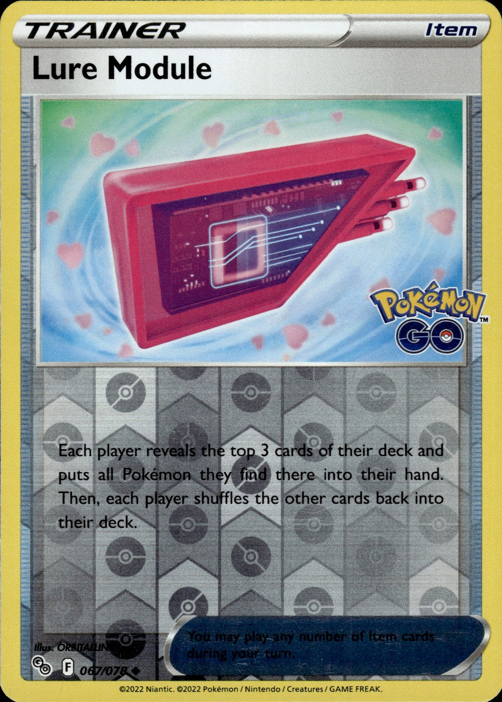Lure Module Reverse Holo Uncommon Pokemon GO 067/078 NM