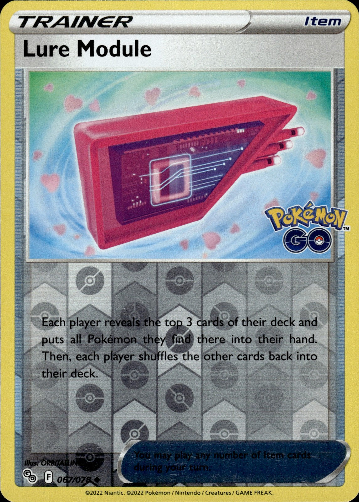 Lure Module Reverse Holo Uncommon Pokemon GO 067/078 NM