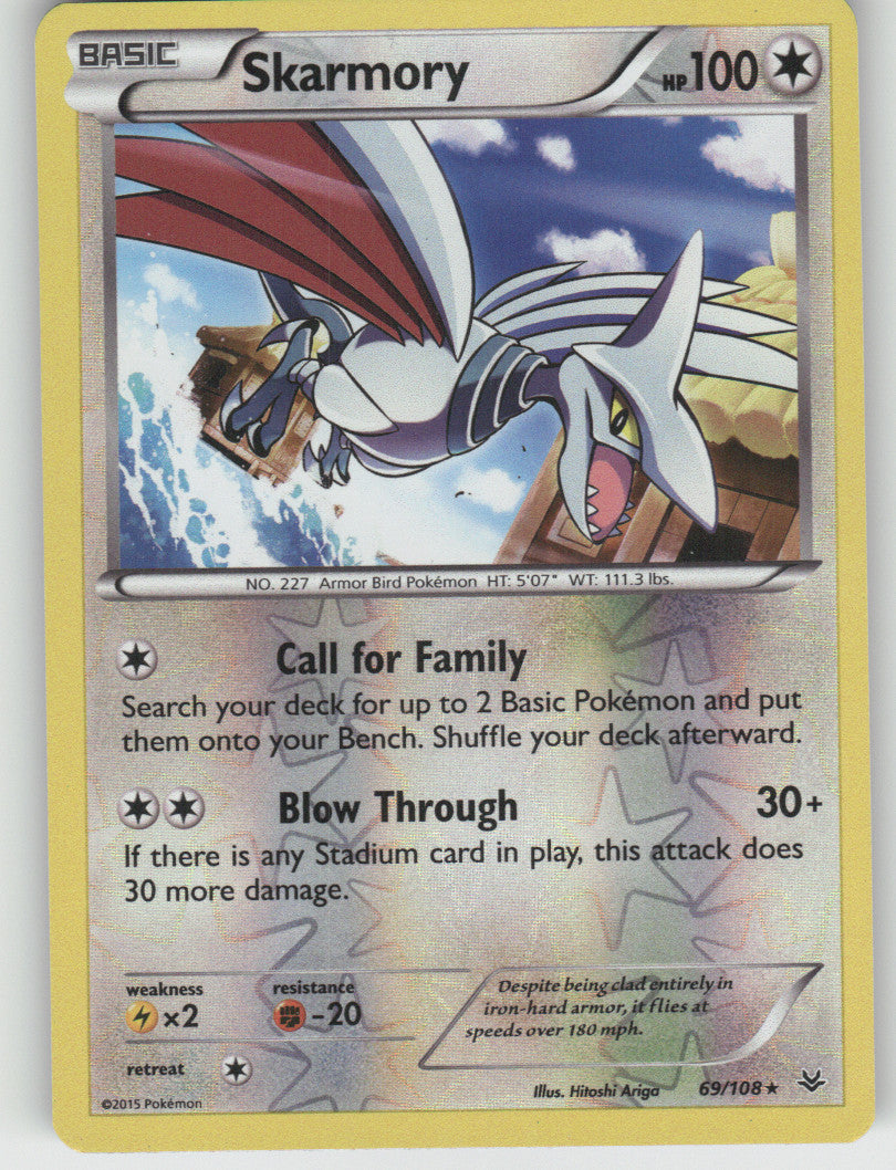 Skarmory Reverse Holo Rare XY - Roaring Skies 69/108 NM
