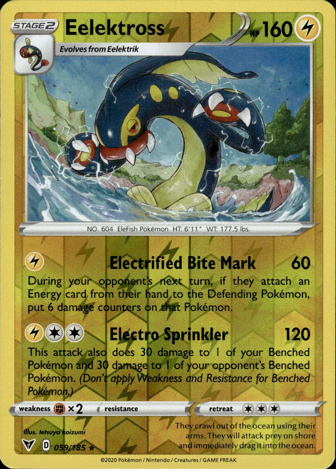Eelektross Reverse Holo Rare SWSH04: Vivid Voltage 059/185 NM