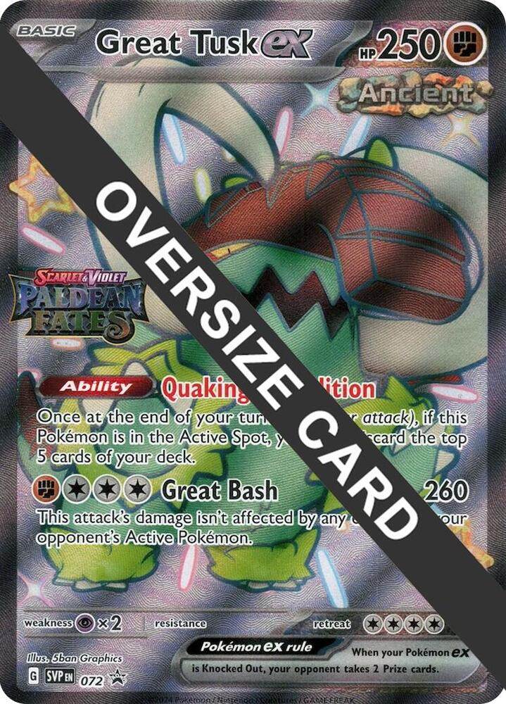 Great Tusk ex (Paldean Fates Stamped) Holo Promo Jumbo Cards 072 NM