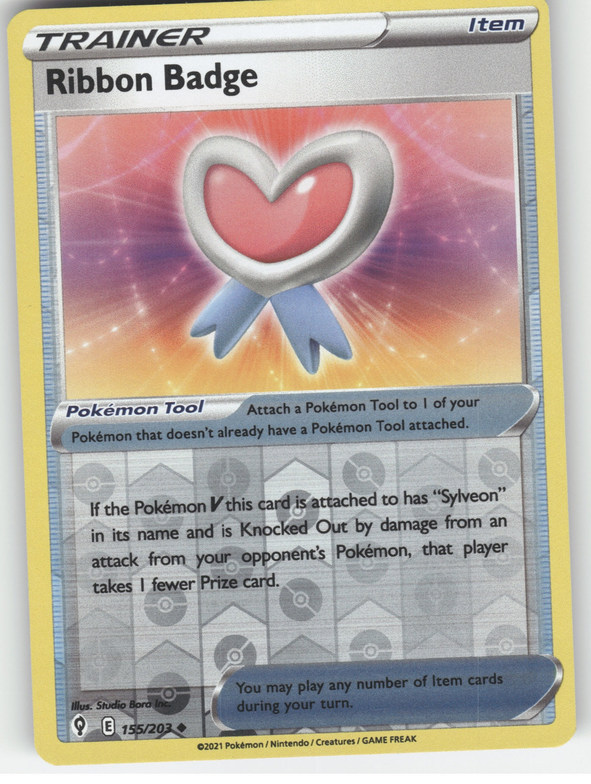 Ribbon Badge Reverse Holo Uncommon SWSH07: Evolving Skies 155/203 NM
