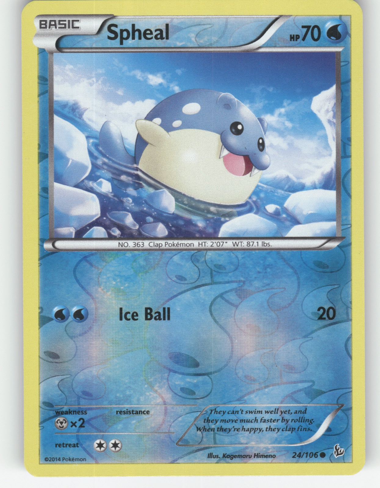 Spheal Reverse Holo Common XY - Flashfire 24/106 NM