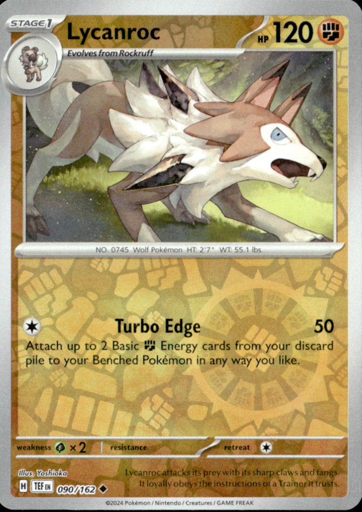 Lycanroc Reverse Holo Uncommon SV05: Temporal Forces 090/162 NM