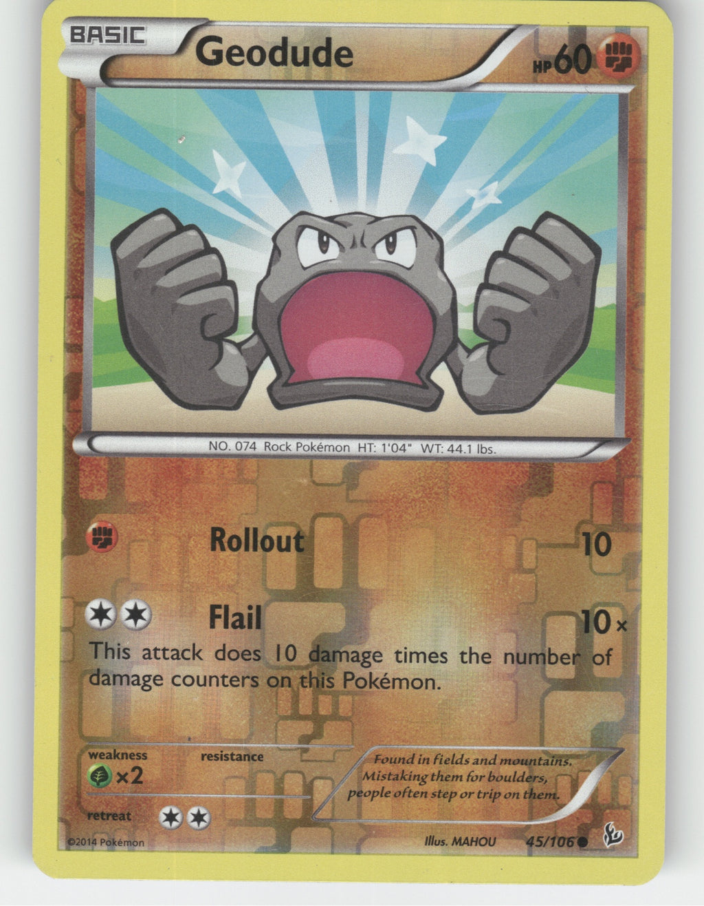 Geodude Reverse Holo Common Generations 43/83 NM
