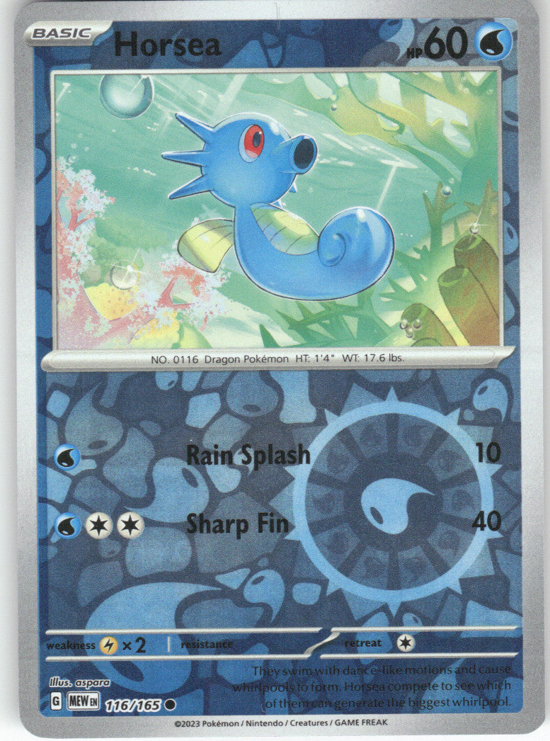 Horsea Reverse Holo Common SV: Scarlet & Violet 151 116/165 NM
