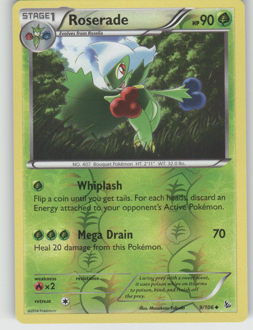 Roserade Reverse Holo Uncommon XY - Flashfire 9/106 NM