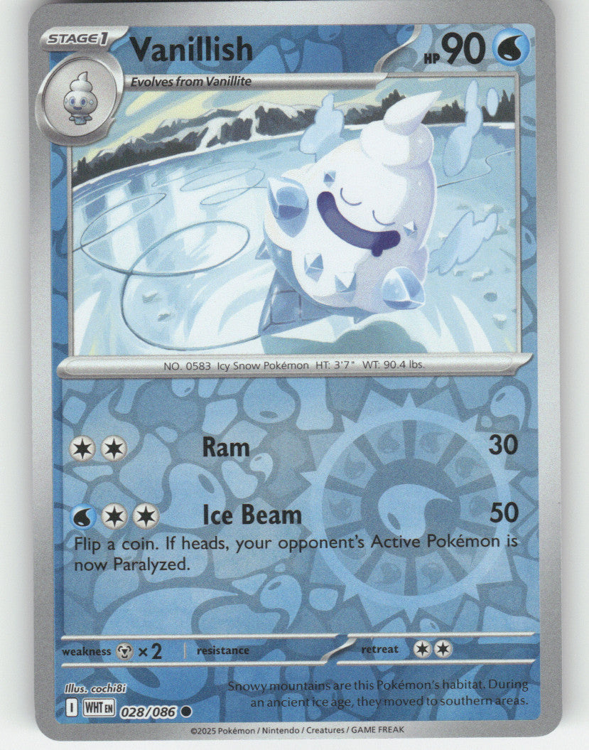 Vanillish Reverse Holo Common SV: White Flare 028/086 NM