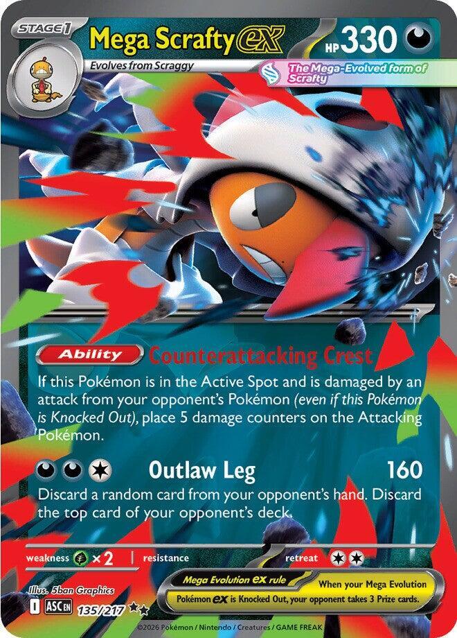 Mega Scrafty ex Holo Double Rare ME: Ascended Heroes 135/217 NM