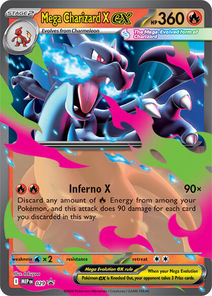 Mega Charizard X ex Holo Promo ME: Mega Evolution Promo 029 NM