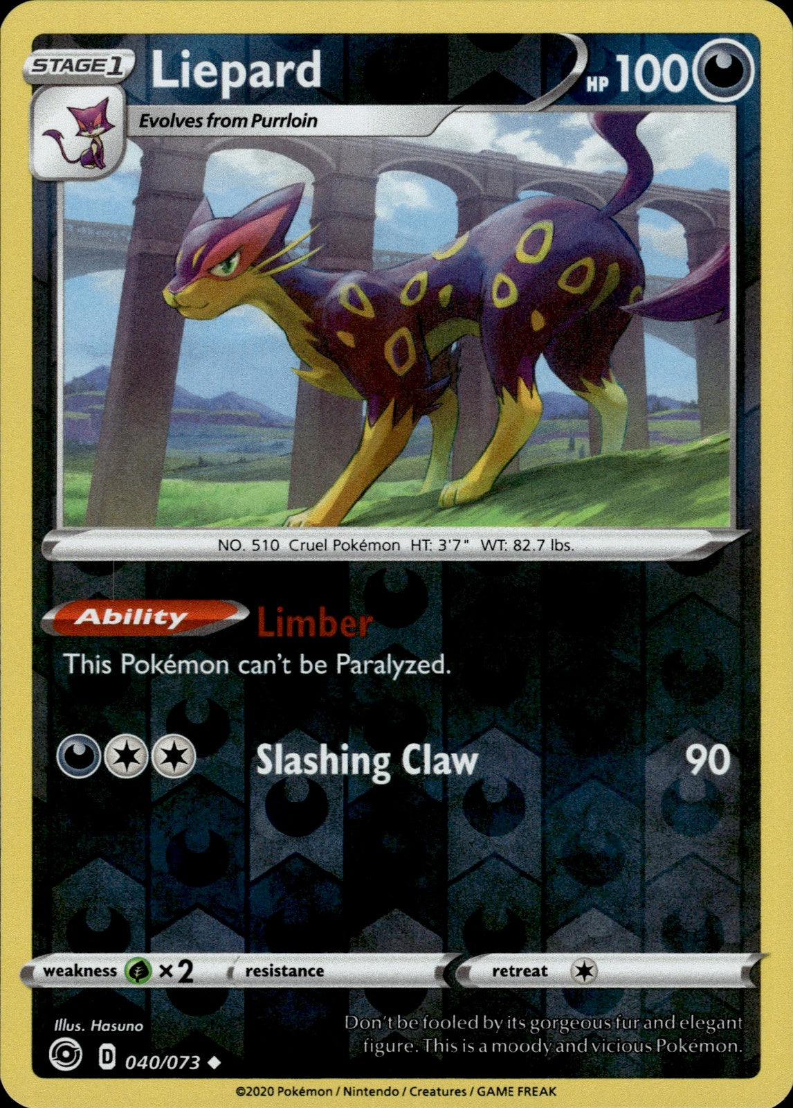 Liepard Reverse Holo Uncommon Champion's Path 40/73 NM