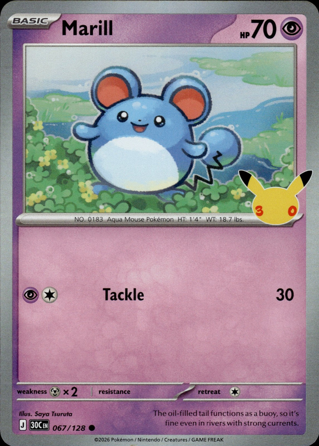Marill Holo Common ME: 30th Celebration 067/128 NM