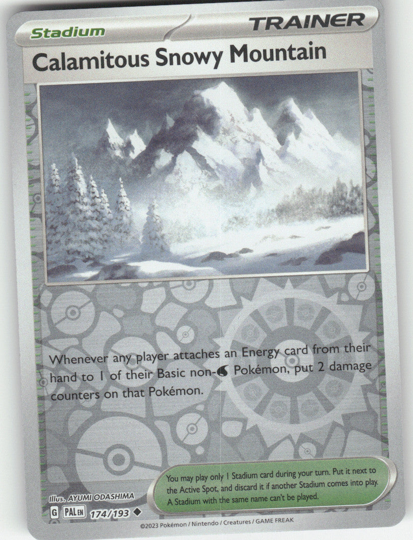 Calamitous Snowy Mountain Reverse Holo Uncommon SV02: Paldea Evolved 174/193 NM